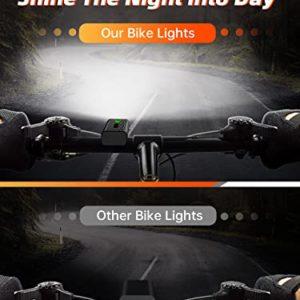 2023 Nuovo IPSXP 5000 Lumens Luci Bicicletta LED,Capacità 5200 mAh & Oltre 14 Ore di Autonomia,IPX6 Impermeabile,Anteriore e Posteriore Ricaricabili USB,Funzione Power Bank,5 Modalità di Luce - immagine 3