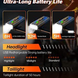 2023 Nuovo IPSXP 5000 Lumens Luci Bicicletta LED,Capacità 5200 mAh & Oltre 14 Ore di Autonomia,IPX6 Impermeabile,Anteriore e Posteriore Ricaricabili USB,Funzione Power Bank,5 Modalità di Luce - immagine 4