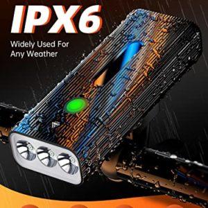 2023 Nuovo IPSXP 5000 Lumens Luci Bicicletta LED,Capacità 5200 mAh & Oltre 14 Ore di Autonomia,IPX6 Impermeabile,Anteriore e Posteriore Ricaricabili USB,Funzione Power Bank,5 Modalità di Luce - immagine 5