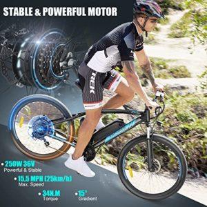 ANCHEER 27.5" Mountain Bike Elettrica per Adulti, E-Bike 250W con Batteria agli Ioni di Litio 36V 10Ah, Bicicletta Elettrica con Display LCD, 21 Marce Professionali - immagine 5