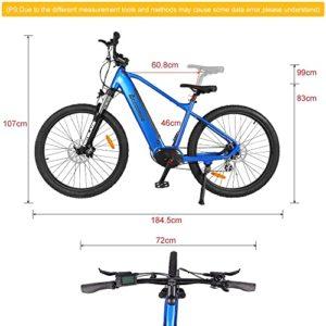 Accolmile Bicicletta elettrica da 36 V, 250 W, 27,5 pollici, con sensore di coppia M200, motore a trazione centrale 36 V15 Ah, freno a disco idraulico per adulti blu - immagine 7
