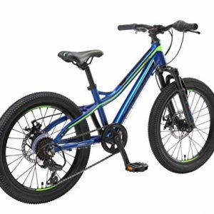 BIKESTAR MTB Mountain Bike Alluminio per Bambini 6-9 Anni | Bicicletta 20 Pollici 7 velocità Shimano, Hardtail, Freni a Disco, sospensioni | Blu Verde - immagine 5