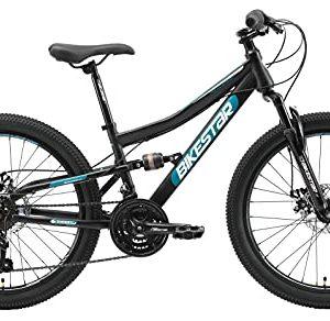 BIKESTAR MTB Mountain bike sospensione completa per bambini 8 anni | Bicicletta 24 pollici 21 velocità Shimano, freni a disco | Nero - immagine 3