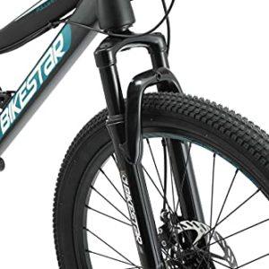 BIKESTAR MTB Mountain bike sospensione completa per bambini 8 anni | Bicicletta 24 pollici 21 velocità Shimano, freni a disco | Nero - immagine 7