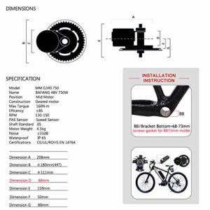 Bafang Kit di conversione 48V 750W Mid Drive Kit Bicicletta elettrica Mid Motor Kit E-Bike per Adulti Ciclismo per Bici da Strada Mountain Bike - immagine 7