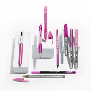 Bic Pink&Purple, Set Con Astuccio, 2 Penne A Sfera, 1 Penna Gel Cancellabile, 1 Pennarello Punta Fine, 2 Matite Grafite, 3 Pennarelli Indelebili, Kit Scrittura, Idea Regalo, 10 Unità, Multicolore - immagine 4