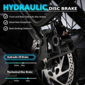 Bici Elettrica Pieghevole 20 Pollici, Fat Ebike con Samsung Batteria al Litio 48V/24Ah, Hydraulic Disc Brake, Specchietto Retrovisore, Max 140Km, Gomme Fat da 4.0”, Motore potente 80N.m (A) - immagine 5