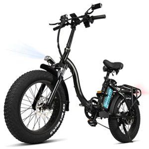 Bici Elettrica Pieghevole 20 Pollici, Fat Ebike con Samsung Batteria al Litio 48V/24Ah, Hydraulic Disc Brake, Specchietto Retrovisore, Max 140Km, Gomme Fat da 4.0”, Motore potente 80N.m (A)