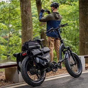 Bici Elettrica Pieghevole 20 Pollici, Fat Ebike con Samsung Batteria al Litio 48V/24Ah, Hydraulic Disc Brake, Specchietto Retrovisore, Max 140Km, Gomme Fat da 4.0”, Motore potente 80N.m (A) - immagine 7