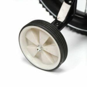 Biggittig Bicicletta per bambini da 14 pollici, con ruote di supporto, ruote di supporto, per ragazze, ragazzi, con ruote di supporto, pneumatici ad aria con freni, pedali (bianco) - immagine 3