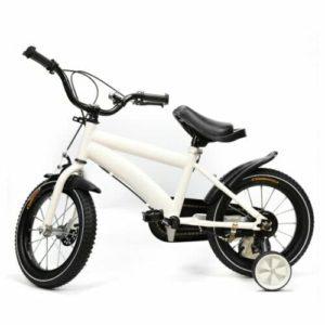 Biggittig Bicicletta per bambini da 14 pollici, con ruote di supporto, ruote di supporto, per ragazze, ragazzi, con ruote di supporto, pneumatici ad aria con freni, pedali (bianco) - immagine 7