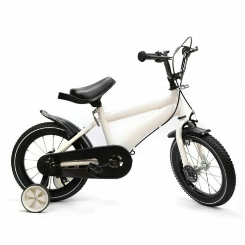 Biggittig Bicicletta per bambini da 14 pollici con ruote di supporto ruote di supporto per ragazze ragazzi con ruote di supporto pneumatici ad aria con freni pedali bianco 0 Prodotti