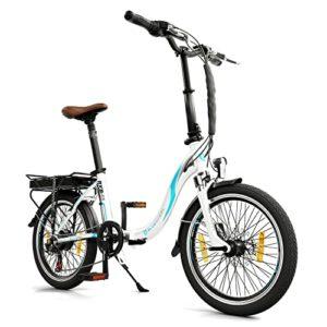 Bluewheel - BXB55 Bici Elettrica Pieghevole, 20 Pollici Bici Pieghevole Adulto, Bicicletta Elettrica con LCD, Motore 250W, Qualità Tedesca, 25 km/h, Fino a 150 km di Carica, Bianco