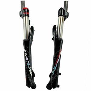 CHP Forcella anteriore bici 20 "per 4" pneumatico Air 1-1/8" freno a disco QR 9mm Viaggio 120mm Manuale di blocco Snow Beach XC MTB Bicicletta (Colore: Nero opaco) - immagine 3