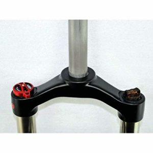 CHP Forcella anteriore bici 20 "per 4" pneumatico Air 1-1/8" freno a disco QR 9mm Viaggio 120mm Manuale di blocco Snow Beach XC MTB Bicicletta (Colore: Nero opaco) - immagine 4