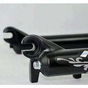 CHP Forcella anteriore bici 20 "per 4" pneumatico Air 1-1/8" freno a disco QR 9mm Viaggio 120mm Manuale di blocco Snow Beach XC MTB Bicicletta (Colore: Nero opaco) - immagine 7
