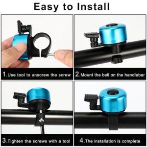 Campanello Bici, 6 Pezzi Campanello per Bicicletta per Adulto Bambino, Bici Accessori per Bici Bambini, Bici da Strada, Mountain Bike (5 Colori) - immagine 7