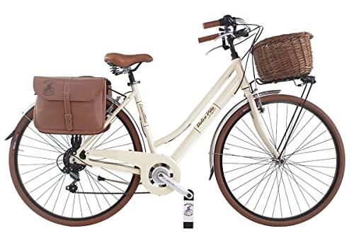 Canellini Bicicletta Dolce vita by vintage via veneto retro retro citybike CTB bike cesto borse alluminio donna 46 Panna 0 Prodotti