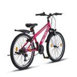 Chillaxx Bike Escape Premium Mountain Bike in bicicletta da 24 e 26 pollici per ragazze ragazzi uomini e donne cambio a 21 marce 24 pollici freno a V bianco rosa 0 1 Chillaxx Bike Escape Premium Mountain Bike in bicicletta da 24 e 26 pollici, per ragazze, ragazzi, uomini e donne, cambio a 21 marce (24 pollici, freno a V bianco rosa)