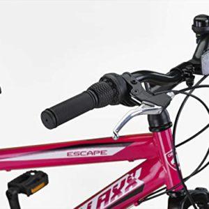 Chillaxx Bike Escape Premium Mountain Bike in bicicletta da 24 e 26 pollici, per ragazze, ragazzi, uomini e donne, cambio a 21 marce (24 pollici, freno a V bianco rosa) - immagine 5