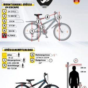 Chillaxx Bike Escape Premium Mountain Bike in bicicletta da 24 e 26 pollici, per ragazze, ragazzi, uomini e donne, cambio a 21 marce (24 pollici, freno a V bianco rosa) - immagine 6