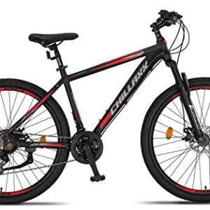 Chillaxx Bike Legend Alluminio 24,26,27,5,29 pollici,Shimano Mountain Bike MTB Bicicletta per ragazzi ragazze uomini e donne 21 marce,cambio bici da uomo e donna 27,5 pollici, freno a disco nero-rosso - immagine 3