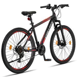 Chillaxx Bike Legend Alluminio 24,26,27,5,29 pollici,Shimano Mountain Bike MTB Bicicletta per ragazzi ragazze uomini e donne 21 marce,cambio bici da uomo e donna 27,5 pollici, freno a disco nero-rosso - immagine 4