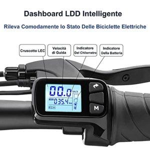 DYU Bicicletta Elettrica Pieghevole,14 pollici Smart Bici Elettrica Pedalata Assistita con LCD Display,Portatile Compatta E-bike con Chiave Wireless,Batteria Rimovibile,Unisex Adulto (Nero, A5) - immagine 5