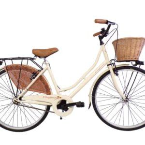 Daytona bicicletta donna da città bici da passeggio classica stile retro' vintage olanda 26 colore panna cesto vimini