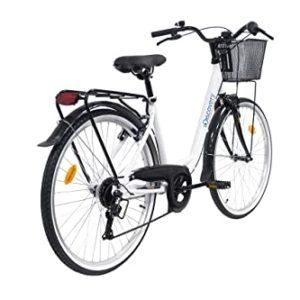 Denver Discovery City Bicicletta Donna, Con campanello e cestino sul davanti, Bianco (White), Dimensioni della ruota 26 Pollici - immagine 4