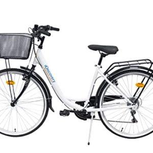 Denver Discovery City Bicicletta Donna, Con campanello e cestino sul davanti, Bianco (White), Dimensioni della ruota 26 Pollici - immagine 5