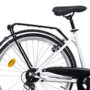 Denver Discovery City Bicicletta Donna, Con campanello e cestino sul davanti, Bianco (White), Dimensioni della ruota 26 Pollici - immagine 6
