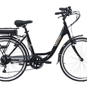Denver Discovery E-bike E-4000 Bicicletta a pedalata assistita, City Bike con Ruote da 26" Cambio Shimano 6 velocità, Donna, Nero