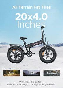 ENGWE Bici Elettrica Pieghevole,20''×4.0'' Fat Tire 7 Velocità da 48V 13Ah Batteria Rimovibile, Autonomia di 50-120 km E-bike da per Ogni Terreno & MTB & Spiaggia & Neve, Arancione-2