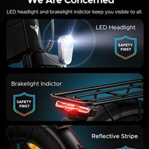 ENGWE Bicicletta Elettrica Pieghevole Adulti, Ruote Grasse da 20''×4.0'' per Ogni Terreno, MTB, Spiaggia, Neve, 7 Velocità, Batteria Rimovibile al Litio da 48V 13AH,Nero (EP-2PRO) - immagine 6