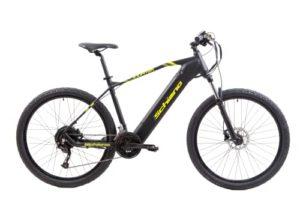F.lli Schiano E-Jupiter 27,5" E-Bike, Mountain Bike Elettrica con Motore 250W e Batteria al Litio 36V 14Ah estraibile, con Shimano 27 Velocità, Colore Nero-Giallo, Display LCD