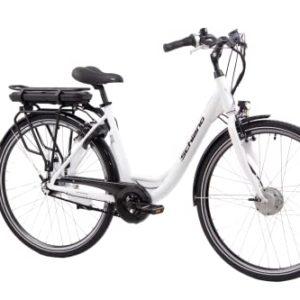 F.lli Schiano E-Moon 28" E-Bike, Bicicletta Elettrica da Città Motore 250W da Donna, con Cambio Interno Shimano Nexus 7 Marce, Batteria al Litio 36V 13Ah removibile, Colore Bianco - immagine 3