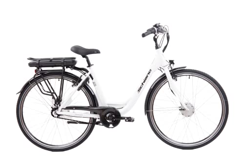 Flli Schiano E Moon 28 E Bike Bicicletta Elettrica da Citta Motore 250W da Donna con Cambio Interno Shimano Nexus 7 Marce Batteria al Litio 36V 13Ah removibile Colore Bianco 0 Prodotti