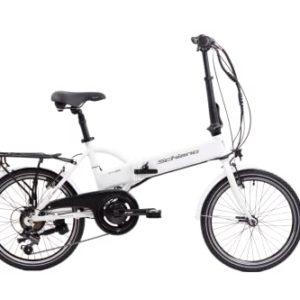 F.lli Schiano E-Sky 20" E-Bike, Bicicletta Elettrica Pieghevole per Adulti con Motore 250W e 7 velocità, Batteria al Litio 36V 7.8Ah estraibile, Colore Bianco