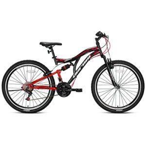 GERONI FXC100 26'' Pollici Bicicletta Bici MTB Mountain Bike BIAMMORTIZZATA Cambio 21 Velocita' Freni V-Brake (Rosso) 10 GERONI FXC100 26'' Pollici Bicicletta Bici MTB Mountain Bike BIAMMORTIZZATA Cambio 21 Velocita' Freni V-Brake (Rosso) - immagine 3