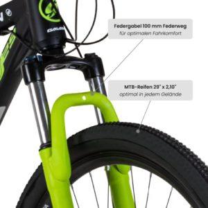 Galano Mountain bike 29 pollici Hardtail MTB Bicicletta Ravan 24 marce Bike 3 colori (nero/verde, 48 cm) 11 Galano Mountain bike 29 pollici Hardtail MTB Bicicletta Ravan 24 marce Bike 3 colori (nero/verde, 48 cm) - immagine 4