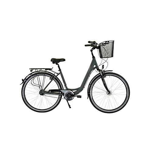 HAWK City Wave Deluxe Plus con cestello bicicletta da donna 26 pollici bicicletta leggera da donna con cambio Shimano a 7 marce e dinamo a mozzo grigio 0 Biciclette e accessori con spedizione gratuita, ciclismo