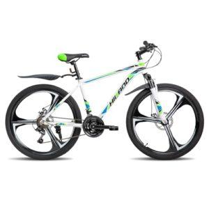 HILAND 26 Pollici Mountain Bike MTB con Telaio in Alluminio Freno a Disco Forcella Ammortizzata 3/6 Ruote a Raggi per Uomo Donna Ragazzo Ragazza Bicicletta Bianco/Nero - immagine 3