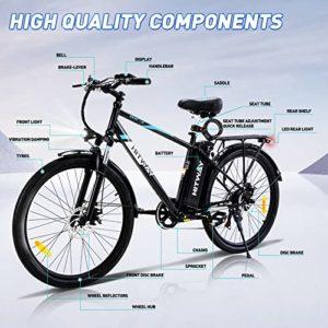 HITWAY Bicicletta Elettrica 26", Bici Elettrica Mountain Bike,E-Bike City per Uomo/Donna,Motore 250W 36V 14Ah batteria al litio estraibile,Shimano 7 marce, fino a 45-100 km - immagine 7