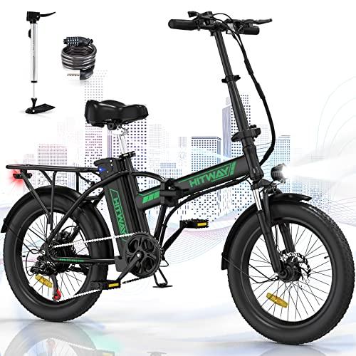 HITWAY Bicicletta Elettrica Pieghevole 20 30 Fat Tire Bici Elettrica Adulto E Bike con Li Batteria 36V 112AHMax velocita 25 kmh35 90 km Neroverde EU 0 HITWAY Bicicletta Elettrica Pieghevole 20'' 3.0 Fat Tire Bici Elettrica Adulto E-Bike con Li-Batteria 36V 11.2AH,Max velocità 25 km/h,35-90 km, Nero+verde-EU