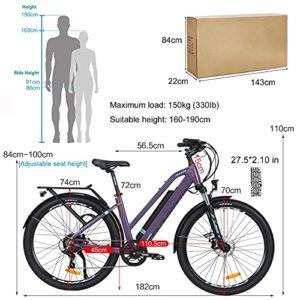 Hyuhome Bicicletta elettrica per adulti da uomo e donna, 27.5″ bicicletta Ebike, 250W 36V 12.5Ah Mountain E-MTB, Shimano 7 velocità, freni a doppio disco per pendolari esterni (viola, 820 L+) 11 Hyuhome Bicicletta elettrica per adulti da uomo e donna, 27.5″ bicicletta Ebike, 250W 36V 12.5Ah Mountain E-MTB, Shimano 7 velocità, freni a doppio disco per pendolari esterni (viola, 820 L+) - immagine 4