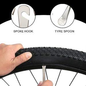 JSKWIKE 6 PCS Leve Smontagomme Leva del Pneumatico del Metallo Leva Gommein Acciaio Leve per Pneumatici per Bicicletta Cucchiaio Pneumatico Leve per Biciclette Mountain Bike Bici da Corsa - immagine 5