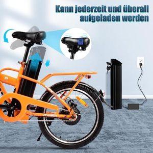 K KAISDA Bicicletta Elettrica Pieghevole 20 Pollici K7S Commute E-bike con Batteria da 36V 12,5 Ah Leggera Elettrica Pieghevole per Anziani e Ragazze(in Acciaio al Carbonio di Alta Qualità) - immagine 6