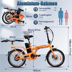 K KAISDA Bicicletta Elettrica Pieghevole 20 Pollici K7S Commute E-bike con Batteria da 36V 12,5 Ah Leggera Elettrica Pieghevole per Anziani e Ragazze(in Acciaio al Carbonio di Alta Qualità) - immagine 3