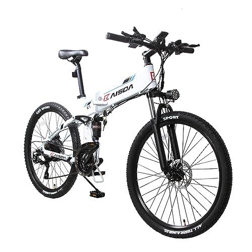 KAISDA Bicicletta Elettrica Pieghevole K1 Mountain Bike Elettrica da 26 Pollici Batteria Rimovibile 48V104AHShimano 21 VelocitaDisplay LCDBianco 0 KAISDA Bicicletta Elettrica Pieghevole K1 Mountain Bike Elettrica da 26 Pollici, Batteria Rimovibile 48V10.4AH,Shimano 21 Velocità,Display LCD,Bianco